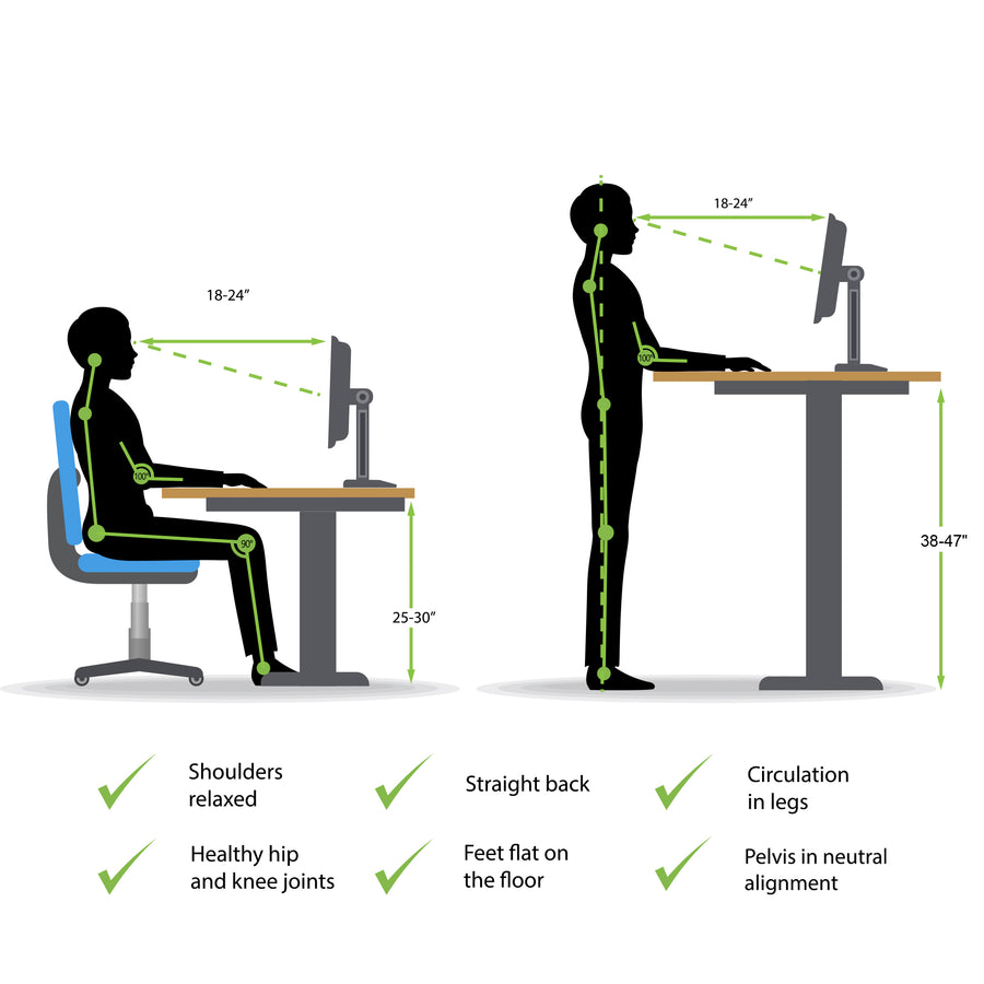 Hi5 Electric Height Adjustable Standing Desks with Rectangular Tabletop (63"x27.5") for Home Office Workstation with 4 Color Option