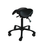 Master Massage Berkeley Ergonomic Posture Saddle Chair-Two-Part Saddle Stool- Hydraulic Swivel Rolling Seat Stool with Adjustable Title Angle and Height- Aluminum Base with Rubber Wheel Casters-Royal Blue (2 Color Options)