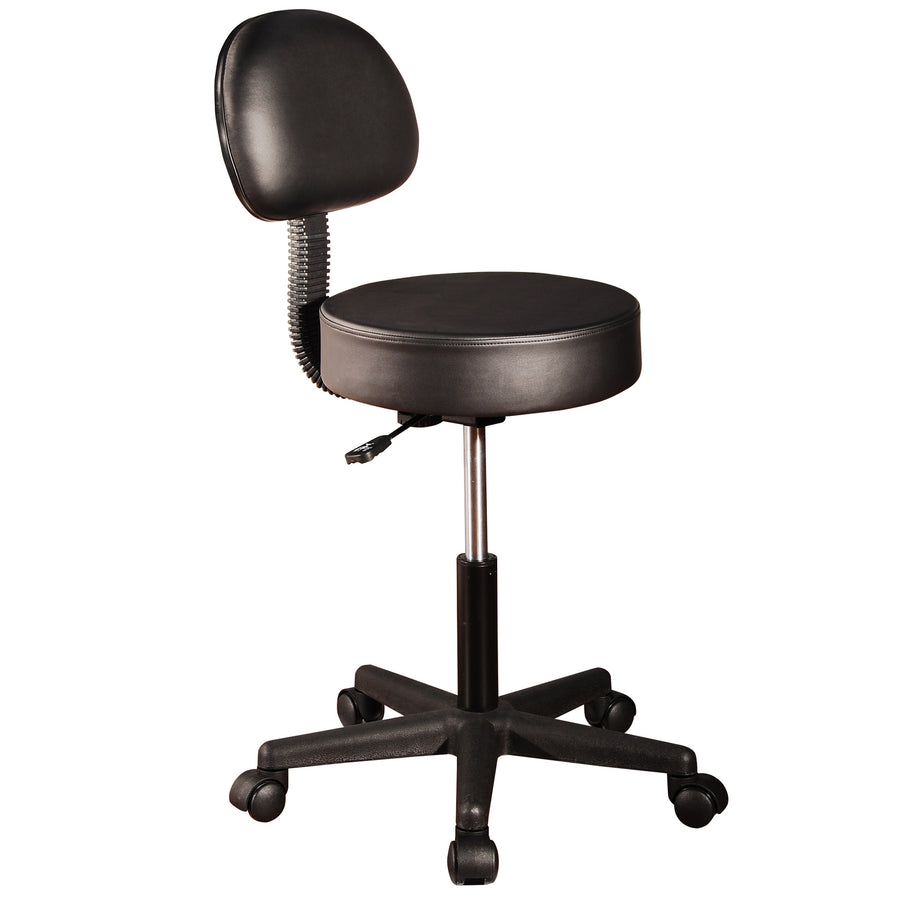 Master Massage  Stool with Backrest Black