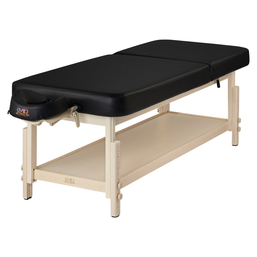 Master Massage 30" Harvey Tilt Stationary Massage Table two section Tilting Backrest Spa Salon Bed - Black