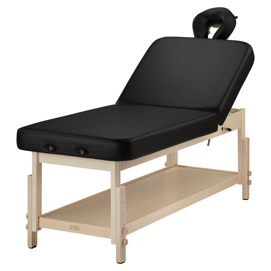 Master Massage 30" Harvey Tilt Stationary Massage Table two section Tilting Backrest Spa Salon Bed - Black