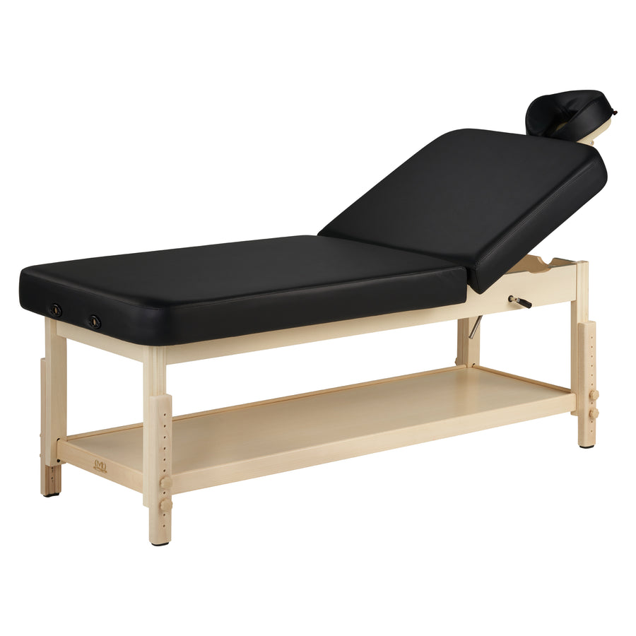 Master Massage 30" Harvey Tilt Stationary Massage Table two section Tilting Backrest Spa Salon Bed - Black