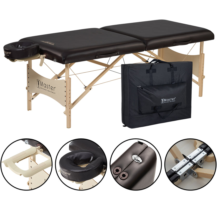 Master Massage 30" Balboa™ Portable Massage & Exercise Table Package, Black Luster