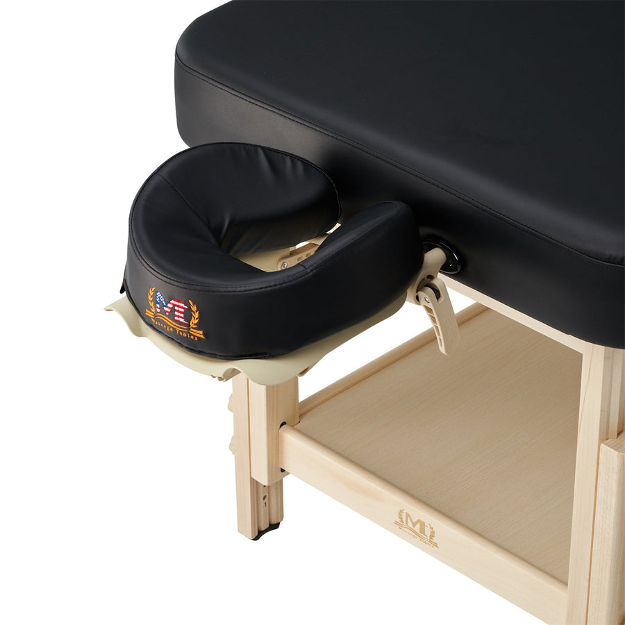 Master Massage 30" Harvey Comfort™  Stationary Salon Massage Tables (Black) with Ambient Light System