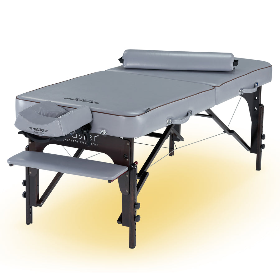 Master Massage 30" Montour Memory Foam Portable Massage Table Package Dove Grey