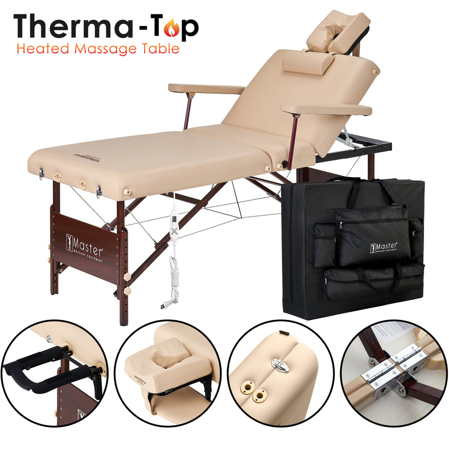 Master Massage 30" DEL RAY™ Portable Massage Table Package with 3" Thick Cushion of Foam for Ultimate Comfort! (Sand Color)