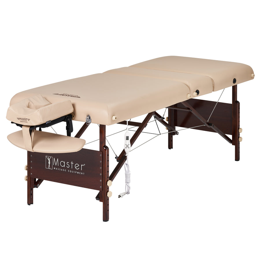 Master Massage 30" DEL RAY™ SALON Portable Massage Table Package with Therma-Top® - Adjustable Heating System! (Sand Color)