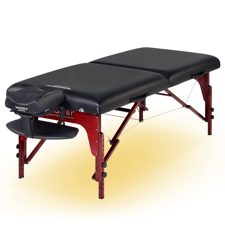 Master Massage 31" Extra Wide Montclair Pro Memory Foam Portable Massage Table Package with Reiki - Snow White