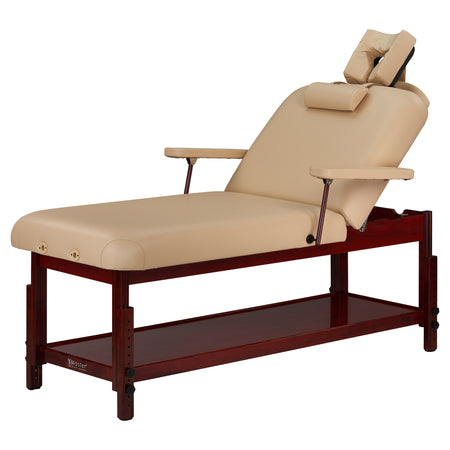Master Massage 31" SPAMASTER™ Stationary Massage Table Package with Lift Back Action & MEMORY FOAM! (Cream Color)