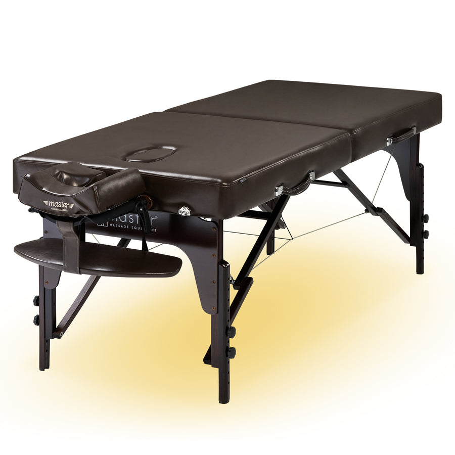 Master Massage 31” SUPREME™ LX Portable Massage Table Package with MEMORY FOAM Layer, Reiki Panels, & Face Port! (Chocolate Italia Color)