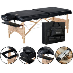 Master Massage 32" HUSKY GIBRALTAR™ XXL Portable Massage Table Package - Built for LARGER Clients! Supports an Enormous 3,200 lbs! (Black Color)