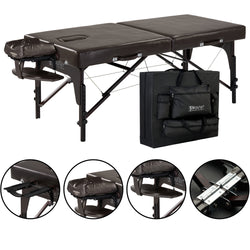 Master Massage 31” SUPREME™ LX Portable Massage Table Package with MEMORY FOAM Layer, Reiki Panels, & Face Port! (Chocolate Italia Color)