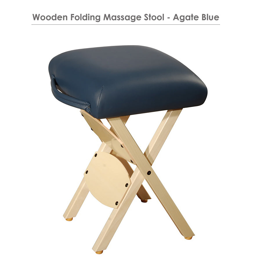 Master Massage  wooden Folding  Stool blue