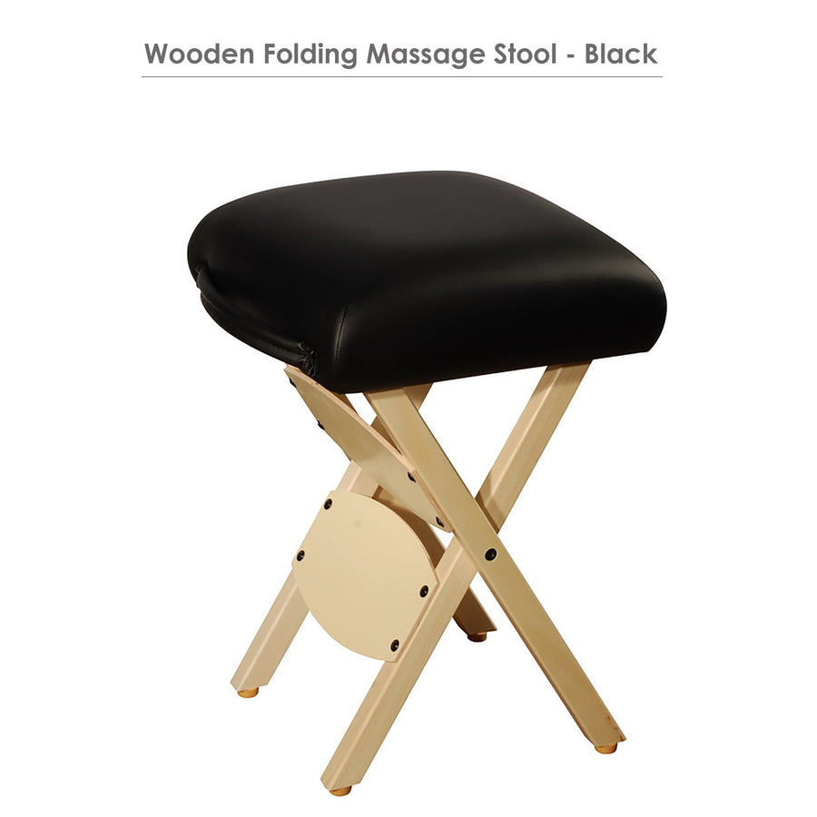 Master Massage Lightweight wooden Folding  Stool black