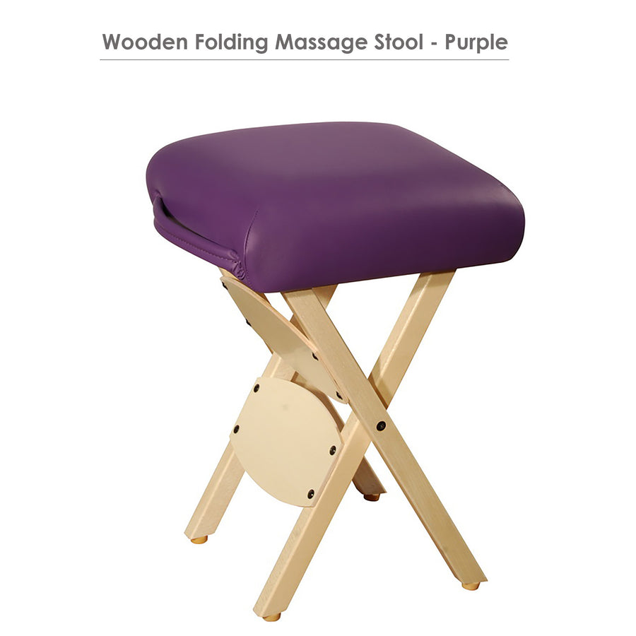 Master Massage  wooden Folding  Stool purple