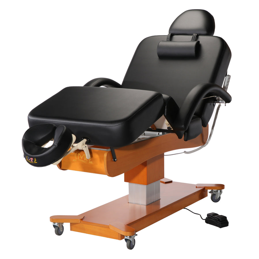 Master Massage® Maxking Salon Electric Lift Spa Salon Stationary Pedestal Flat Beauty Bed Cream