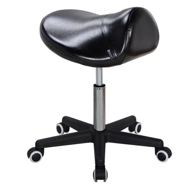 Master Massage Ergonomic Swivel Saddle Rolling Hydraulic Comfortable Adjustable Stool in Black
