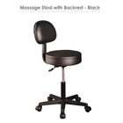 Master hydraulic Pneumatic Rolling Massage Stool with Backrest black