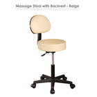 Master hydraulic Pneumatic Rolling Massage Stool with Backrest cream